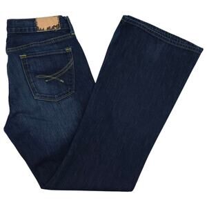 New York Company Jeans Womens 10 Petite Blue Flare Raider Mid Rise Medium Wash